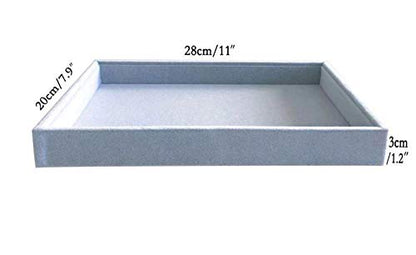 Stackable Tray Grey Velvet Premium Quality Jewelry Small Collections Organizer Multi Function Practical Versatile Design Home Store Trade Show Holder Closet Drawer Divider Inserts - size: Flat Tray