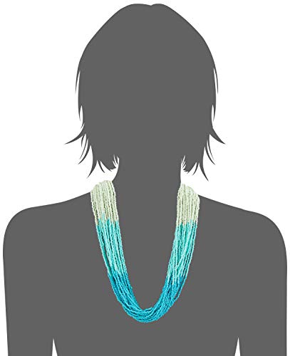 Bohemian handmade beaded statement necklace for women and girls by Ishvaku - color: Turquoise1