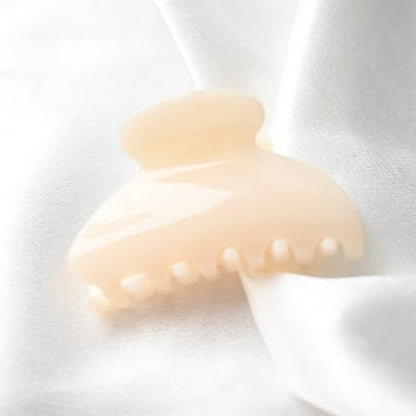 Handmade Celluloid Acetate French Design Barrettes Tortoise Shell Claws Hair Claw Luxury Fashion Accessories Hair Clip for Women (cream white) - color: cream white