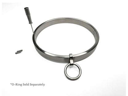 1/2" Flat Satin Stainless Steel Locking Eternity Collar - size: 17" (Inside Circumference)