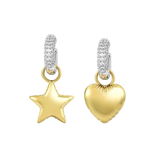 Silver/Gold Boho Dangle Statement Earrings for Women Trendy,Handmade Vintage Dainty Cute Long Drop Summer Earrings,fashion Accessories Jewelry Gifts - color: A32 AB Style Star and Heart