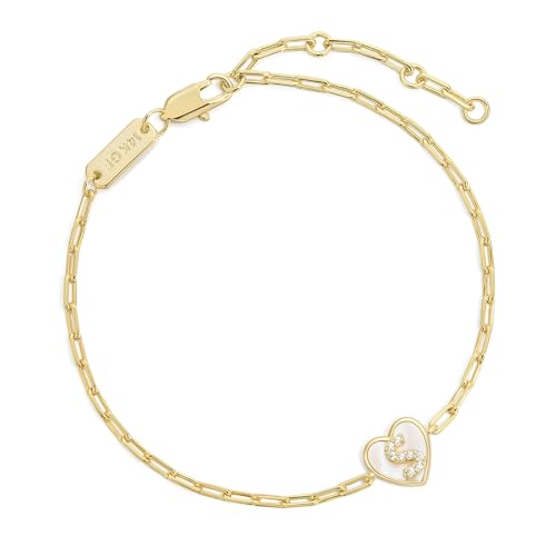 Gold Initial Bracelet For Women, 14k Gold Letter Bracelets | Adjustable Stacking Bracelets Jewelry Gift For Women, Valentines Mother Christmas Jewelry for Women Her 6.5-8 Inch - color: S