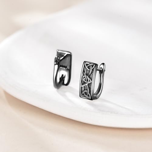 Blue Evil Eye/Celtic/Owl/Moonstone/Paw Print/Cubic Zirconia Hoop Earrings for Women 925 Sterling Silver Women Earrings Jewelry - style: Celtic D