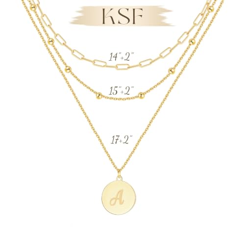 KSF Gold Lariat Necklace for Women Y Shaped Layered CZ Drop Chain | Y shaped necklace; Layered CZ detail; Long lariat style; Gift for her - color: Gold-Letter A