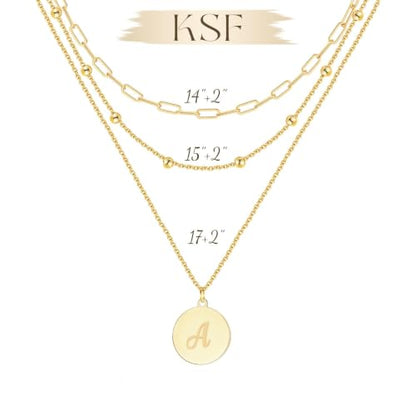 KSF Gold Lariat Necklace for Women Y Shaped Layered CZ Drop Chain | Y shaped necklace; Layered CZ detail; Long lariat style; Gift for her - color: Gold-Letter A