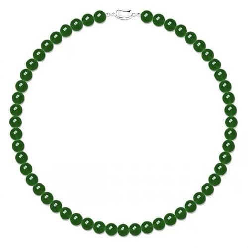 SukAmi 4-10mm Pearl Choker Men Black Pearl Necklace Women Faux Pearl Necklaces 45CM - size: Green-6mm