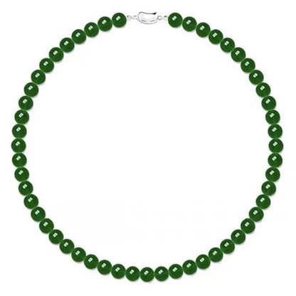 SukAmi 4-10mm Pearl Choker Men Black Pearl Necklace Women Faux Pearl Necklaces 45CM - size: Green-6mm