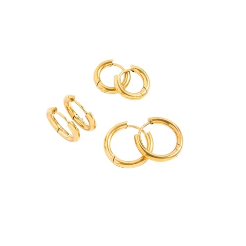 Pip Pop Gold Endless Hoops - Hypoallergenic, Waterproof, 18K Gold PVD - color: Endless Hoop Earrings