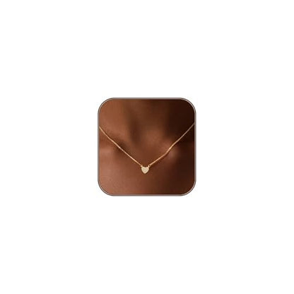 Airmb Heart Necklace for Women Gold/Silver Plated Trendy Heart Choker Lover Pendant Hypoallergenic Fashion Gold/Silver Necklace for Women Love Jewelry Gift for Women Girlfriend - color: Crushed CZ-Gold