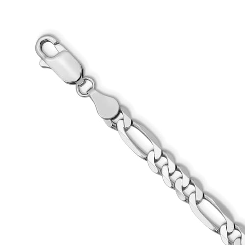 Solid 925 Sterling Silver 5.5MM Figaro Chain Bracelet for Men Boys Jewelry Gift Made in Italy 7-9 Inch with Lobster Claw Clasp