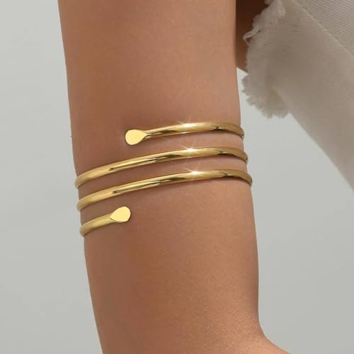 Harry and Henry Arm Cuff Gold Upper Arm Jewelry for Women Adjustable Open Cuff Bangle Bracelets Armband Jewelry Summer Outfits for Women 2026 - color: E3:Arm Cuff