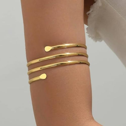 Harry and Henry Arm Cuff Gold Upper Arm Jewelry for Women Adjustable Open Cuff Bangle Bracelets Armband Jewelry Summer Outfits for Women 2026 - color: E3:Arm Cuff