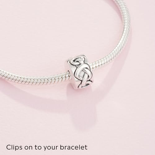 PANDORA Knotted Hearts Clip Charm - Compatible with PANDORA Moments - Gift for Her - Made with Sterling Silver - with Gift Box