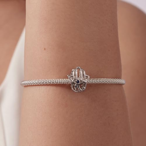 Animal Charms for Bracelets 925 Sterling Silver Bead Charms Bee Butterfly Fox Charm Fits Bracelets and Necklaces Cute Charms for Women - color: Hamsa Hand