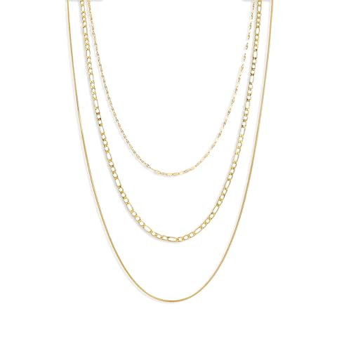 Elegance 11 designs Gold Plated Thin Chain Layered Necklaces For Women Non Tarnish,18k Gold Plated Stainless Steel Dainty Waterproof Gold Necklace Set Stack For Women Gifts Jewelry - color: Gold Necklace2101