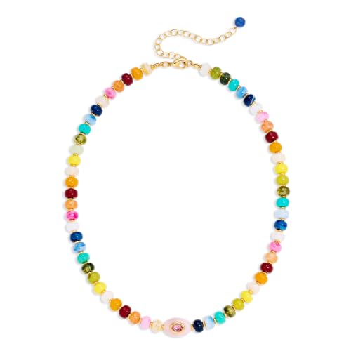 Chunky Beaded Necklace for Women Colorful Bead Choker Necklace Fashion Trendy Summer Boho Bead Statement Necklaces Beach Vocation Holiday Jewelry Gifts - color: Colorful Beaded