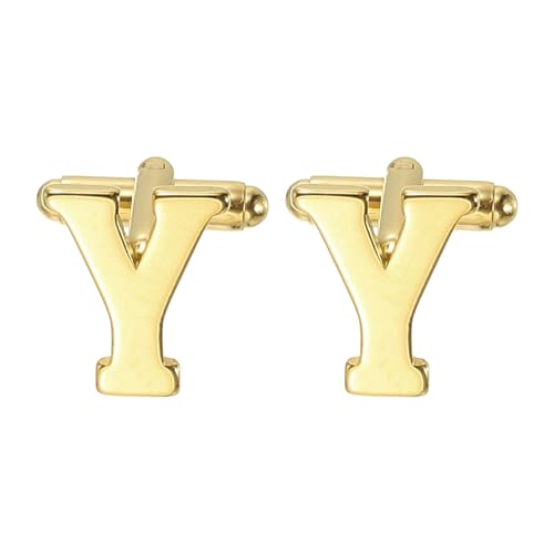 PATIKIL Initial Cufflinks, Classic Alphabet Stainless Steel Men Cuff Links 26 Letters A-Z with Box for Men Father Husband Weddings Gift Business Birthday - style: Letter Y