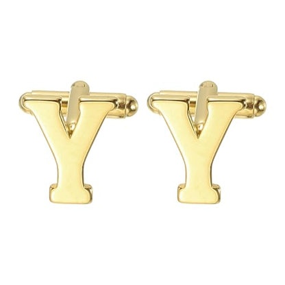 PATIKIL Initial Cufflinks, Classic Alphabet Stainless Steel Men Cuff Links 26 Letters A-Z with Box for Men Father Husband Weddings Gift Business Birthday - style: Letter Y