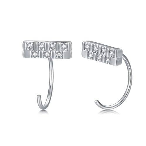 925 Sterling Silver Moissanite Huggie Half Hoop Earrings for Women - style: style 6