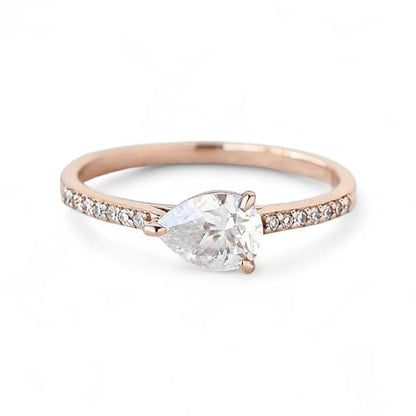 Pear Shaped Engagement Ring VVS1 Clarity Lab Created Diamond 3 Claw Pear Shaped Promise Ring Moissanite Rings for Women Wife Gifts Deliacte Promise Jewelry By SHREESHYAMJEWELLS