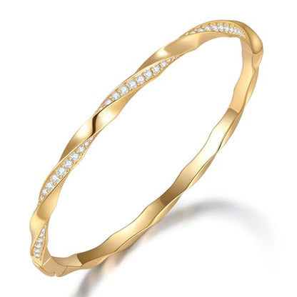TIMELESSTAR Ideal Gifts Gold Bracelets for Women Hypoallergenic|Premium Moissanite|14K Gold Plated Non Tarnish - color: 14K Gold+Premium Moissanite
