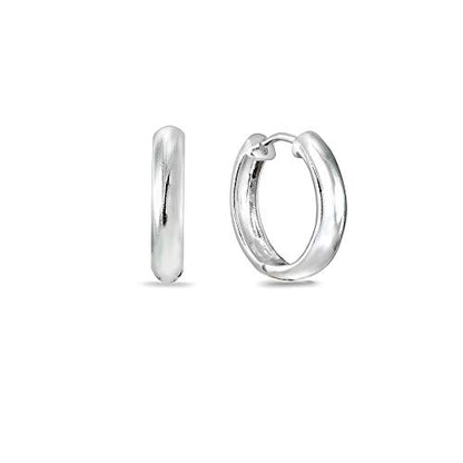 Sterling Silver 16mm Oval Small Hinged Huggie Hoop Earrings, Choose an Option - color: 3x16mm - Silver