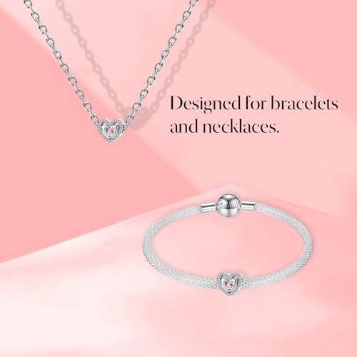 S925 Charms for Bracelets and Necklaces, Gifts for Mothers Nurses Day Graduation, for Girlfriend Family Friend, Bead Pendant, for Pandora, Silver 14K Gold Plated Enamel CZ, DIY Jewelry Making - style: 11 Hand Heart Charms
