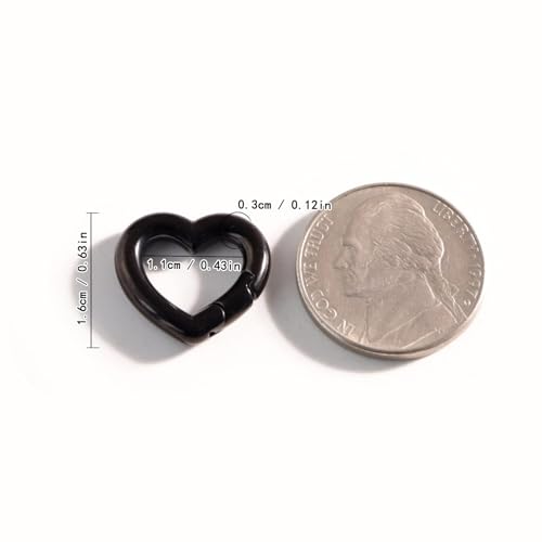 1Pc Oval Spring Clasps Clips Connector Rings for Keychain DIY Crafts (Black-D) - color: Black-D