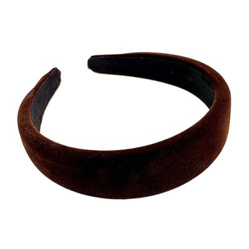 Deep brown Velvet Padded Headbands for Women Fashion Non slip Comfortable Head Bands for Women (Deep brown, one size) - color: Deep brown