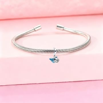 925 Sterling Silver Charms Pendants Mom Heart Dog koi fish Sea Turtle Football Charms for bracelet Pendants Beads Mom Sister Wife Family, Friends, Birthday gifts - style: Blue Hermit Crab Pendant