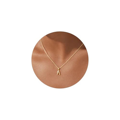 Turandoss Initial Necklaces for Women - 14K Gold Plated Dainty Letter A-Z Pendant Necklace Personalized Trendy Fashion Jewelry for Women Girls Birthday Gifts - color: A.