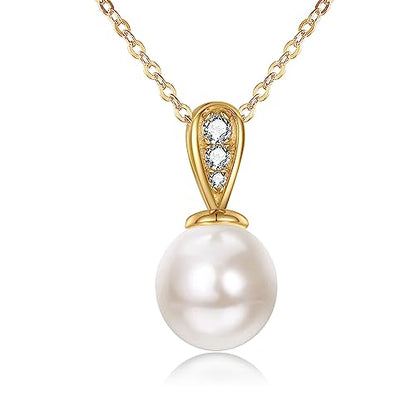 KECHO 14k Gold Pearl Necklace for Women, Freshwater Pearl Pendant Jewelry Wedding Anniversary Birthday Gifts for Her - style: A-Pearl Necklace