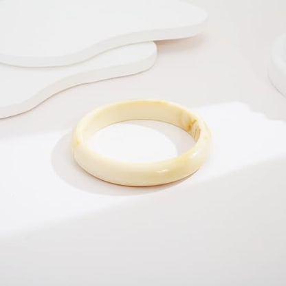 Chunky Acrylic Bangles Bracelets For Women Geometric Acrylic Resin Acetate Mottled Wide Bangle Bracelet Statement Colorful Bangles for Party - color: 01-beige bangle