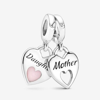 Charms for Bracelets and Necklaces Statue of Liberty CHARM and Family Clasp Safety Chain Charm Beads Charms Jewelry for Women - color: Double Heart Split