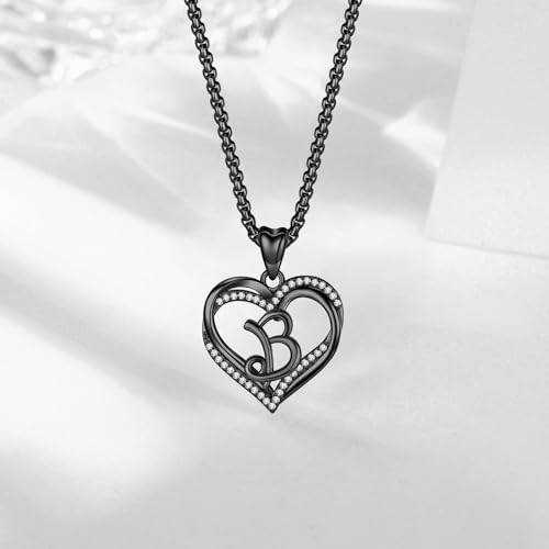 INFUSEU Unique Initial Necklaces for Women Girls Small Heart Letter Jewelry, Meaningful Personalized Gifts - style: B