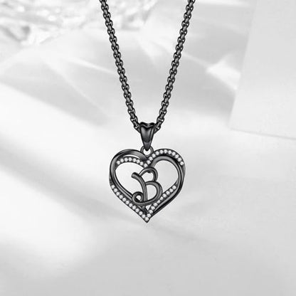 INFUSEU Unique Initial Necklaces for Women Girls Small Heart Letter Jewelry, Meaningful Personalized Gifts - style: B