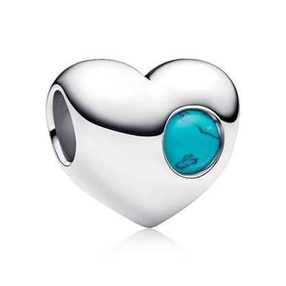 Birthstone Charm, Heart Charm Bead with CZ, for Anniversary Birthday Mothers Valentines Day Christmas Graduation, for Yourself Family Mom Friend Girlfriend Sister Grandma - style: Dec.