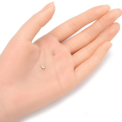 Adabele 2pcs Real 925 Sterling Silver CZ November Birthstone Charm Drop 4mm | Tiny Small, Tarnish Resistant 92.5 Silver Sparkle Yellow Topaz Cubic Zirconia Dangles Closed Loop Craft Jewelry Making - color: November, size: 4mm (0.16")/Tiny - 2pcs