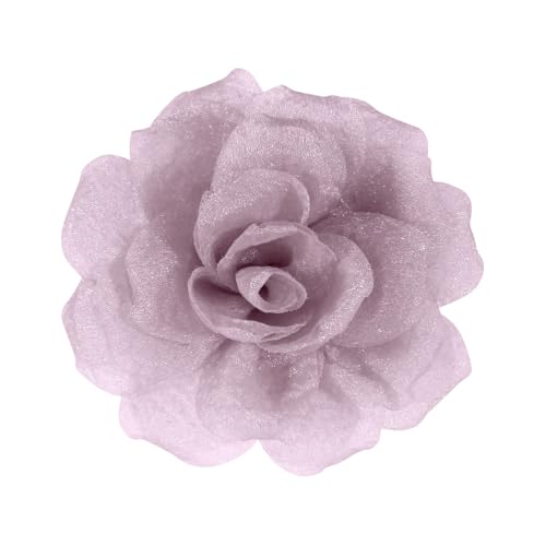 Rose Flower Brooches and Clips for Women | Lavender Hair Clips & Flower Pins | Hat & Lapel Pins, 3.1 Inches - color: Lavender