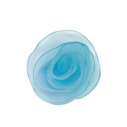 10inch Extra Large Flower Brooch Pin for Women Fashion Dainty Organza Satin Fabric Big Camellia Brooches Lapel Pins Wedding Dance Party Dress Accessories Exaggerated Jewelry Gift - color: 6 inch Blue
