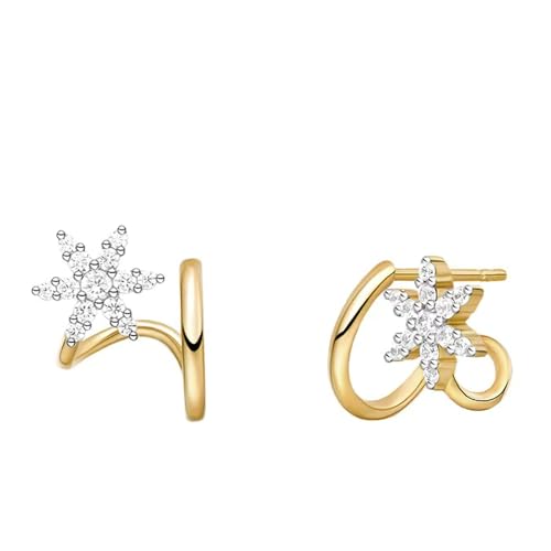 Dainty Gold Huggie Hoop Earrings for Women - 18K Gold Plated Cubic Zirconia Lightweight Mini Double Hoops Earrings for Everyday Wear - style: 2 Pairs Small Hoop