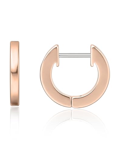 Limerencia G23 Pure Titanium Hypoallergenic Huggies Hoop Earrings for Women Sensitive Ears - color: rose gold