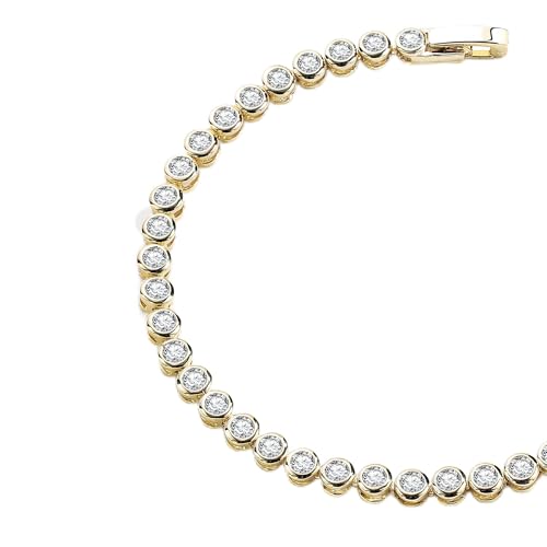 FANZE Gold Plated Cubic Zirconia Tennis Bracelets for Women Dainty Trendy Adjustable Bracelet Jewelry Gift for Ladies Wedding Mother Birthday Anniversary - style: Style 2
