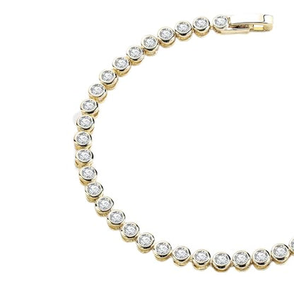 FANZE Gold Plated Cubic Zirconia Tennis Bracelets for Women Dainty Trendy Adjustable Bracelet Jewelry Gift for Ladies Wedding Mother Birthday Anniversary - style: Style 2
