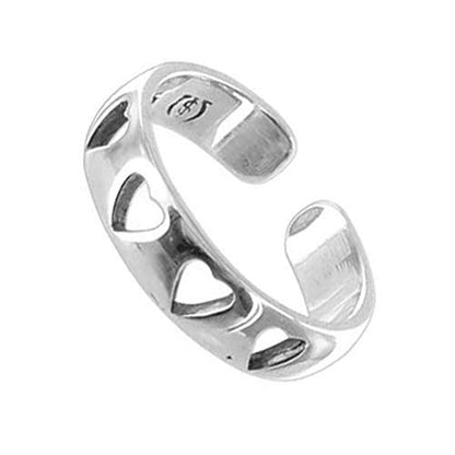 Gem Avenue 925 Sterling Silver Toe Rings Collections – Beach, Celtic, Heart, Dolphin, Flower & More Designs for Women – Elegant Adjustable Summer Jewelry - style: Style 12