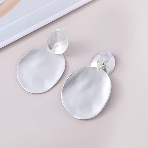 Women's Statement Clip-On Earrings Hypoallergenic Lightweight Clip Earrings - color: oval