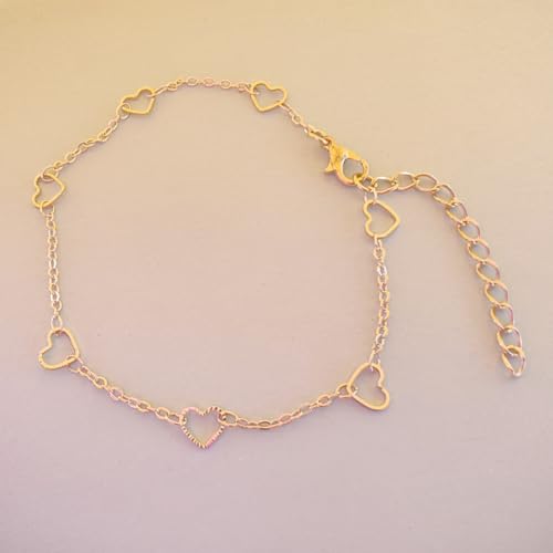 Layered Ankle Bracelets for Women, Heart Anklets Summer Beach Jewelry - style: heart