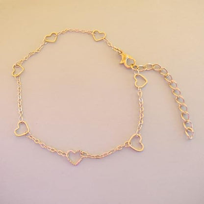 Layered Ankle Bracelets for Women, Heart Anklets Summer Beach Jewelry - style: heart