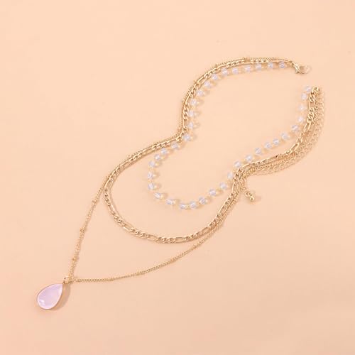 Dcfywl731 Layered Necklaces for Women Dainty Gold Necklace Stack Gold Long Necklaces Set Lariat Necklace Gold Jewelry Accessories