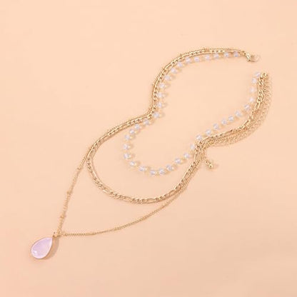 Dcfywl731 Layered Necklaces for Women Dainty Gold Necklace Stack Gold Long Necklaces Set Lariat Necklace Gold Jewelry Accessories